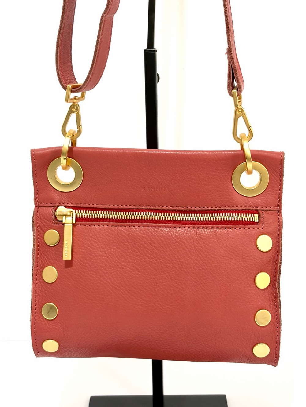 Hammitt Tony Small Crossbody Bag In Rouge Pink With Brushed Gold Hardware